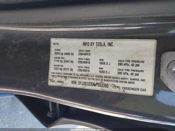 2020 TESLA MODEL 3