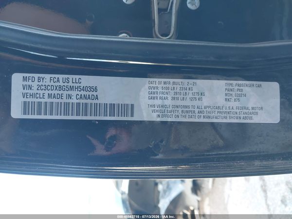 2021 DODGE CHARGER SXT RWD