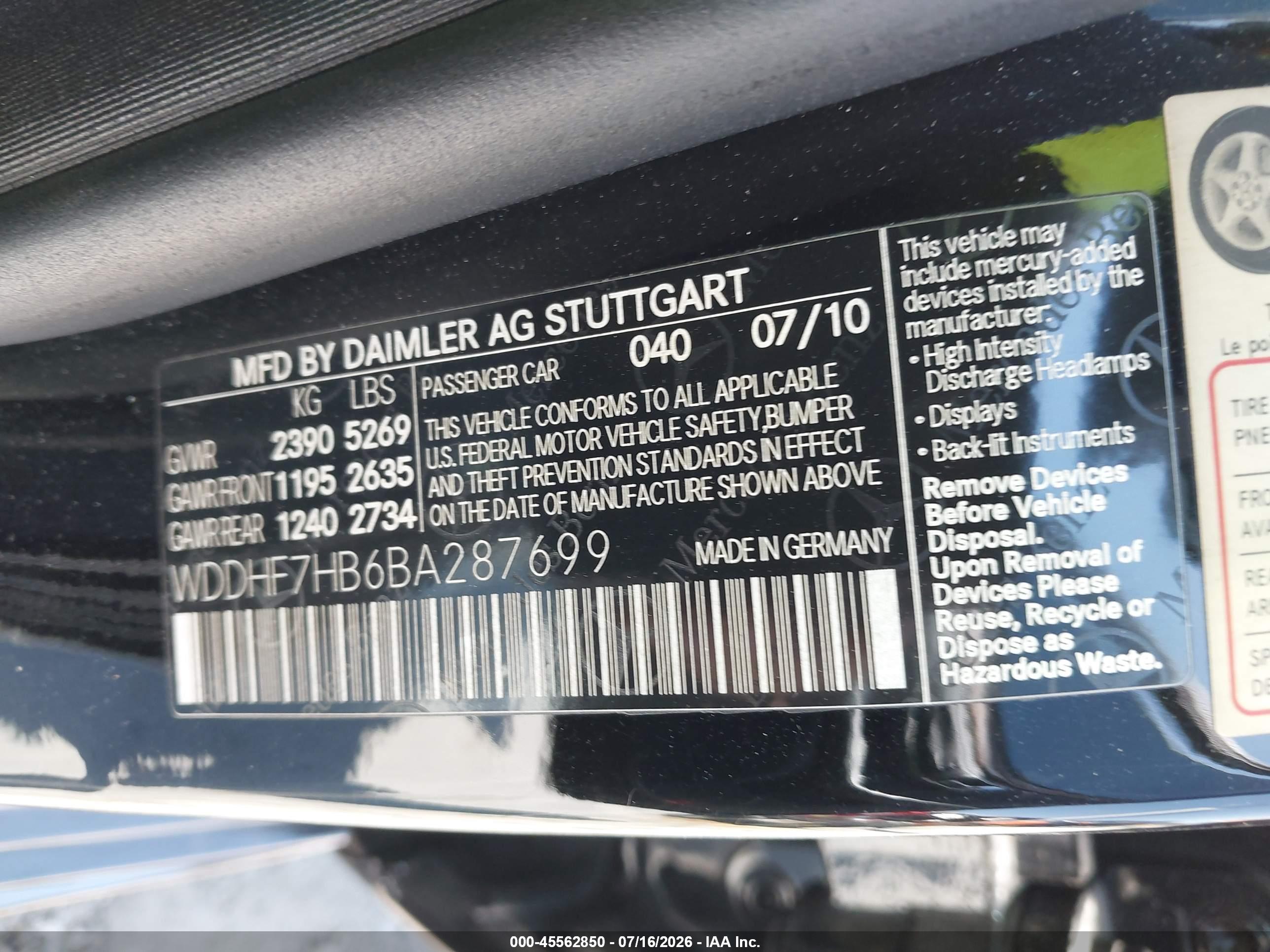 2011 MERCEDES-BENZ E 63 AMG E63 AMG