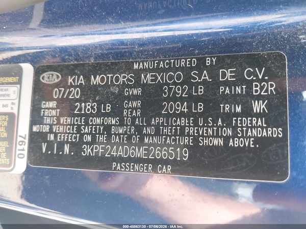 2021 KIA FORTE LXS