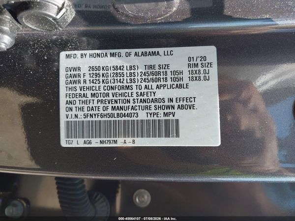 2020 HONDA PILOT AWD EX-L