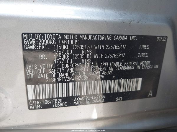 2022 TOYOTA RAV4 LE