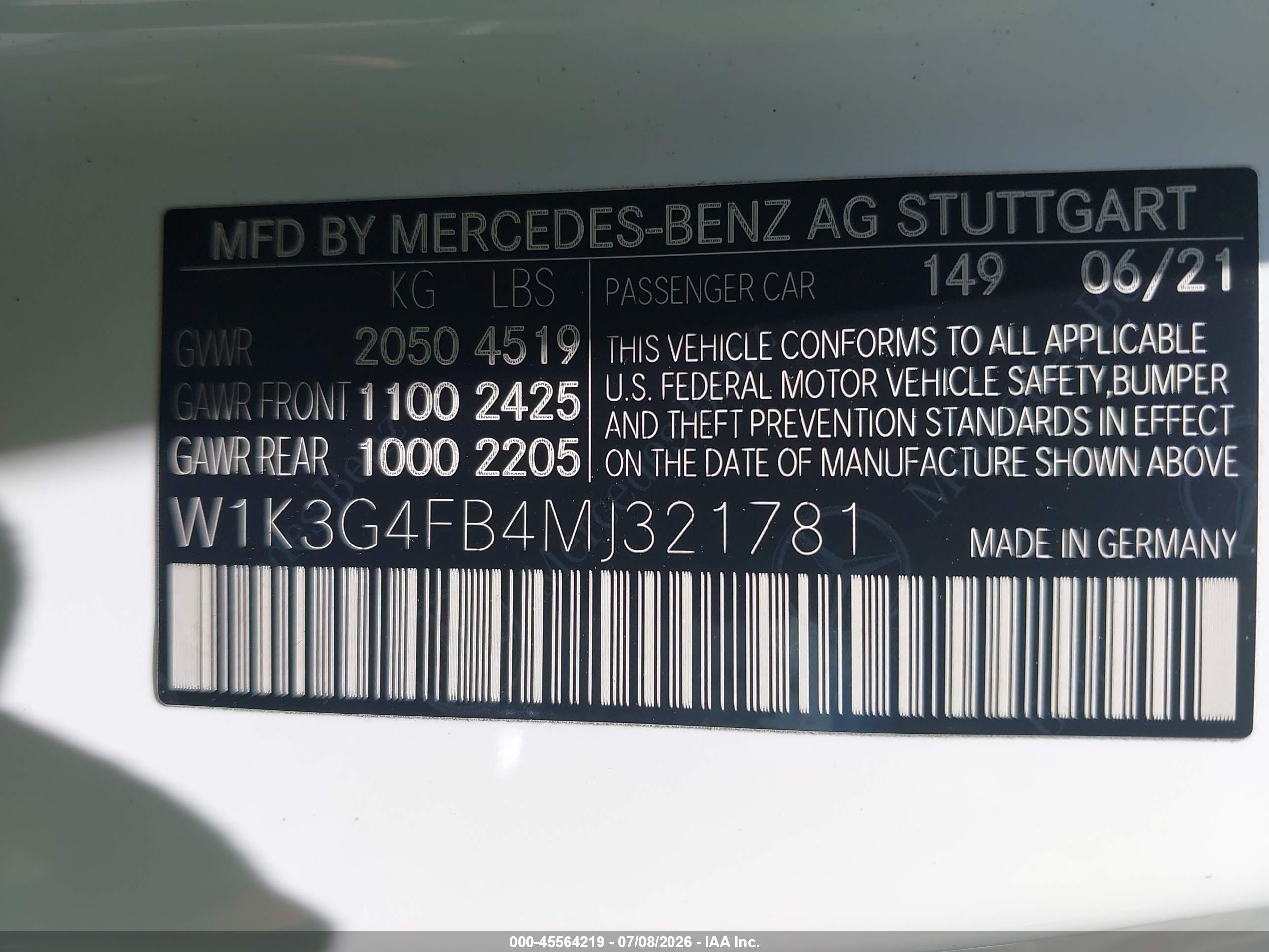 2021 MERCEDES-BENZ A 220 4MATIC