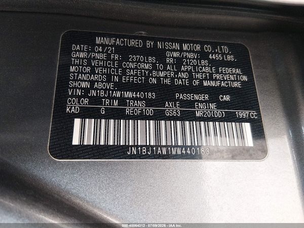 2021 NISSAN ROGUE SPORT S AWD XTRONIC CVT — I9