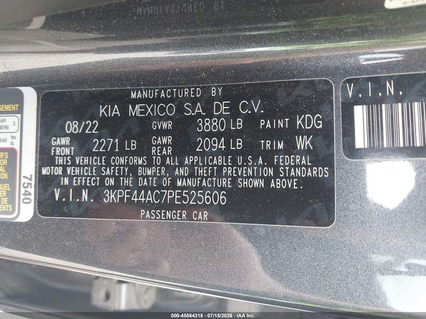 2023 KIA FORTE GT MANUAL