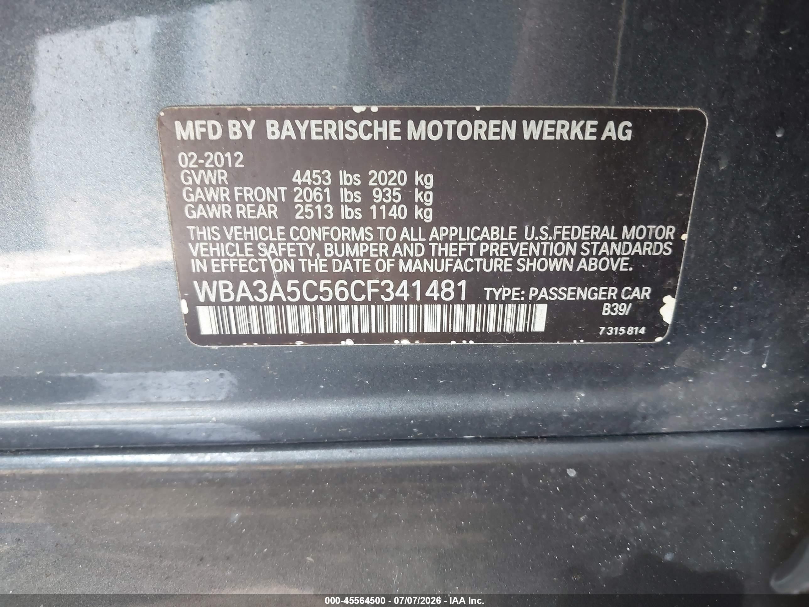 2012 BMW 328I