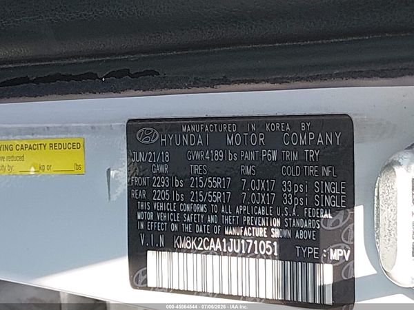 2018 HYUNDAI KONA SEL