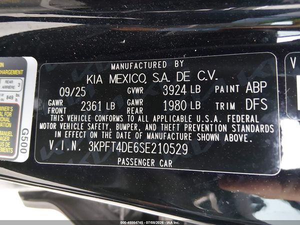 2025 KIA K4 LXS