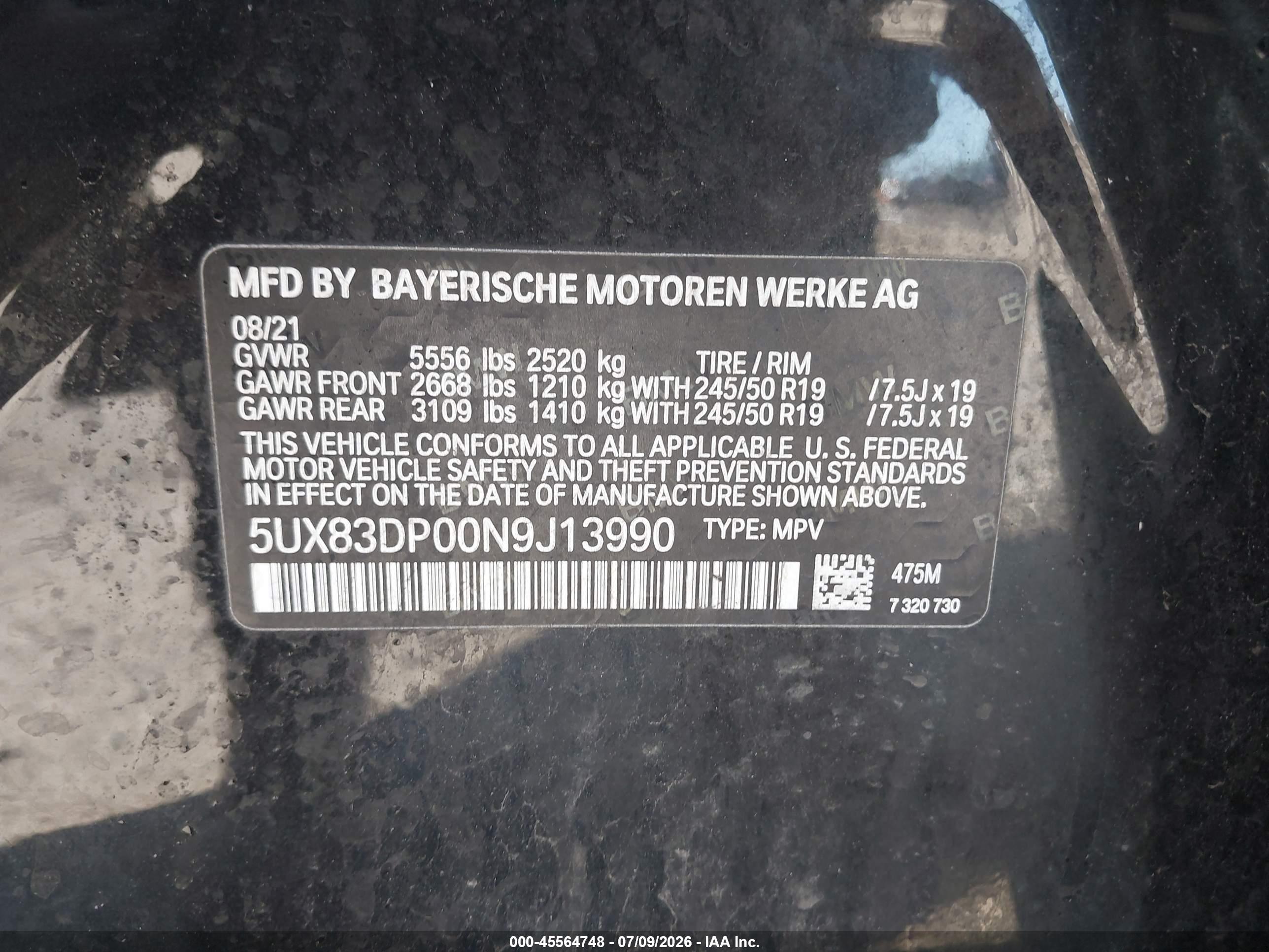 2022 BMW X3 M40I