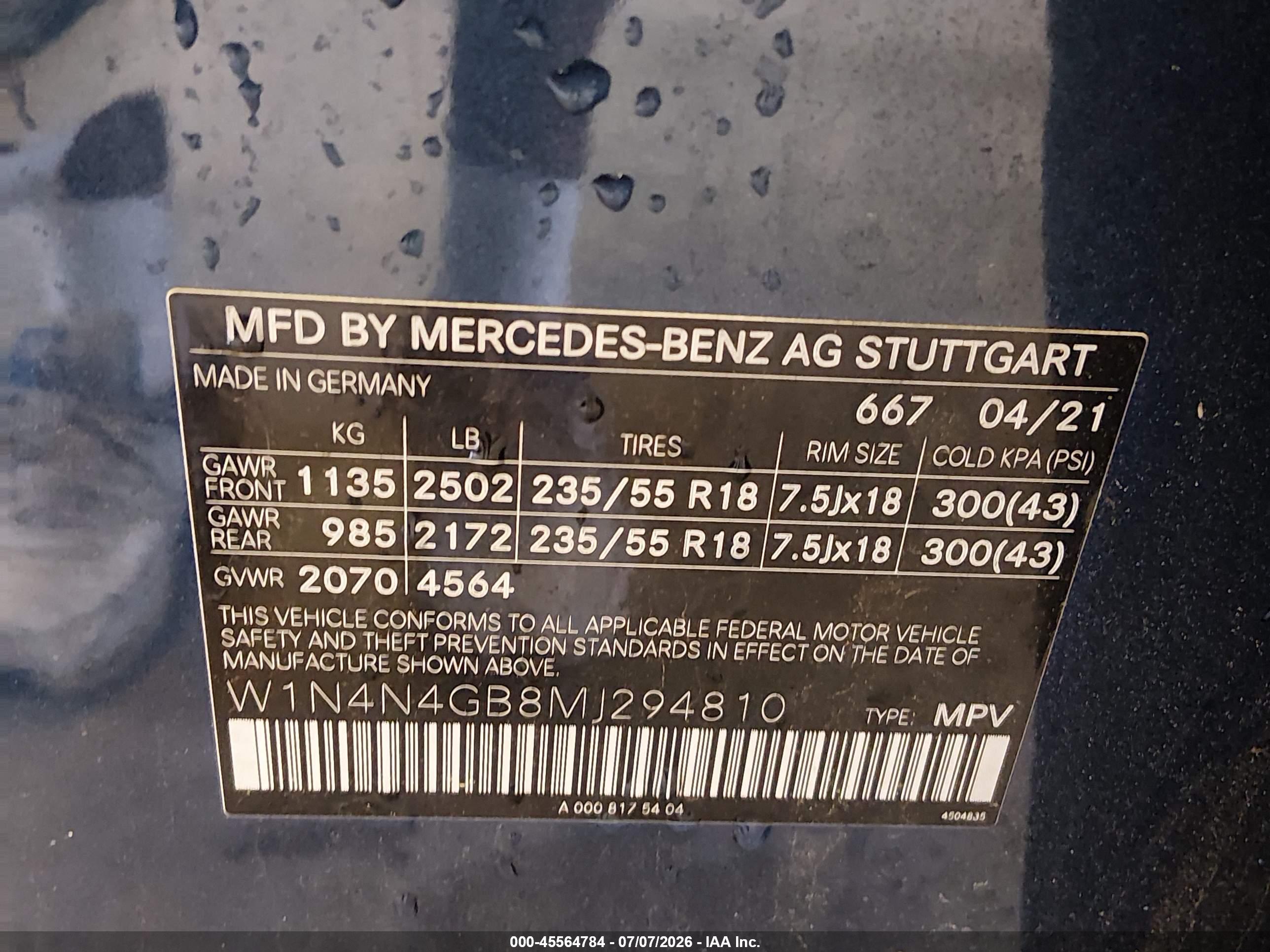 2021 MERCEDES-BENZ GLA 250 GLA250