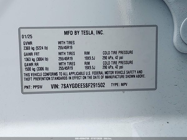 2025 TESLA MODEL Y
