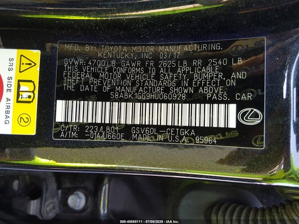 2017 LEXUS ES 350
