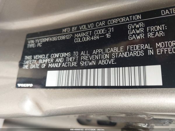 2016 VOLVO S60 T5 DRIVE-E PREMIER