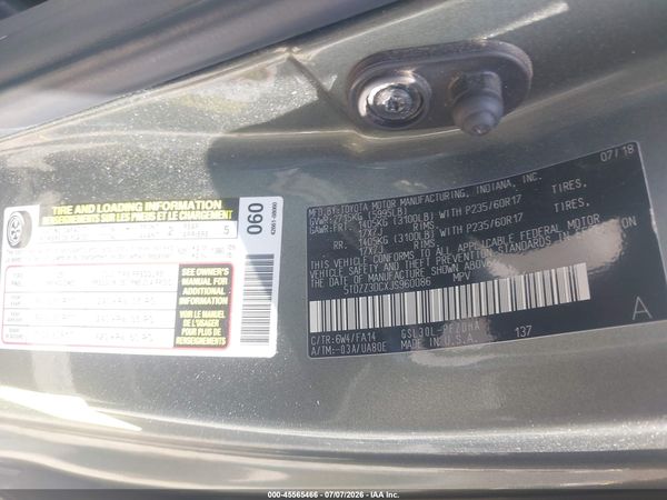 2018 TOYOTA SIENNA L 7 PASSENGER