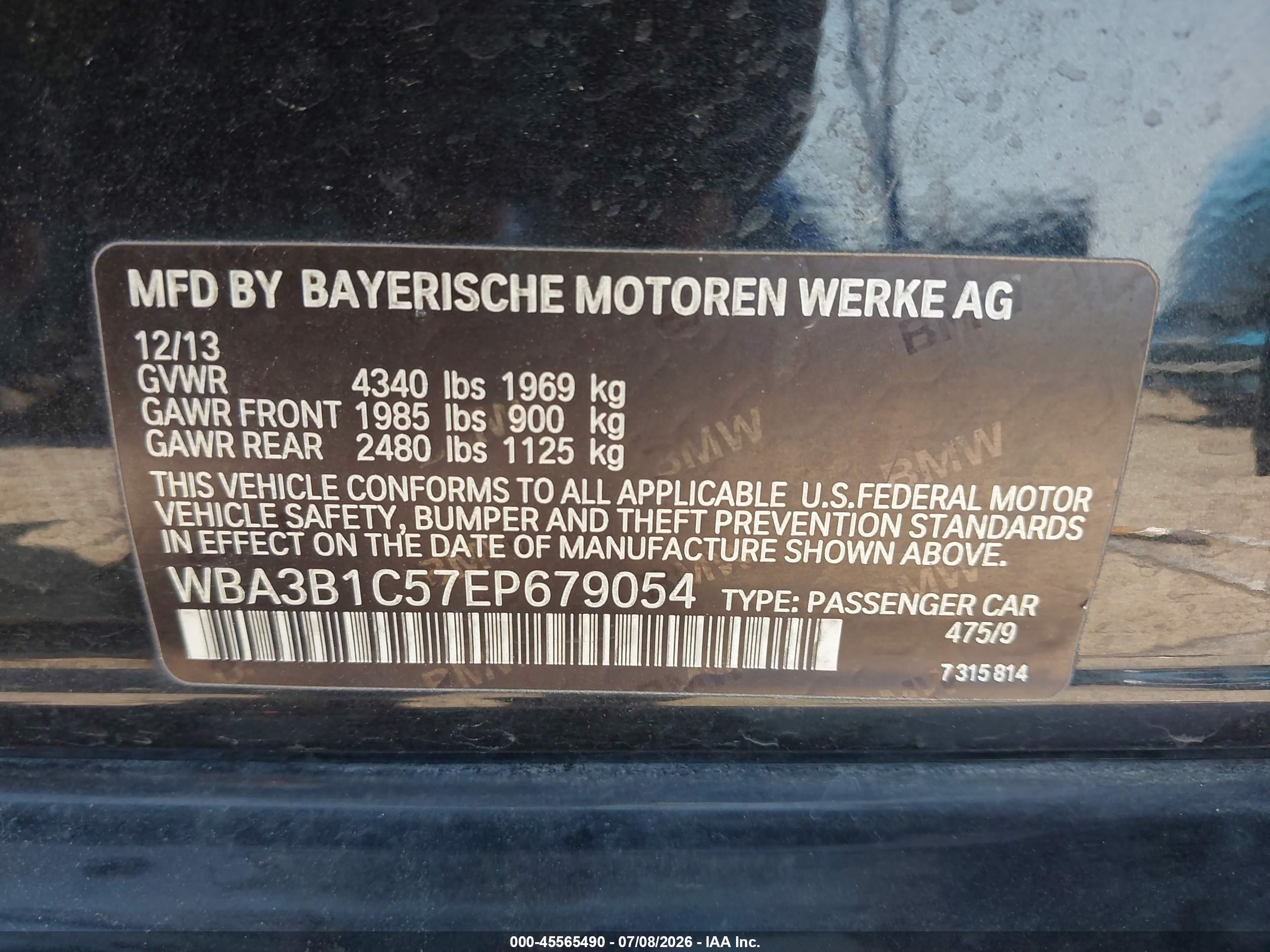 2014 BMW 320I SA