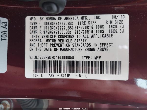 2014 HONDA CR-V LX