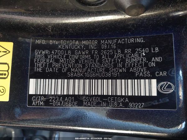 2017 LEXUS ES 350