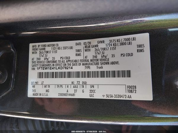 2020 FORD F-150 XLT