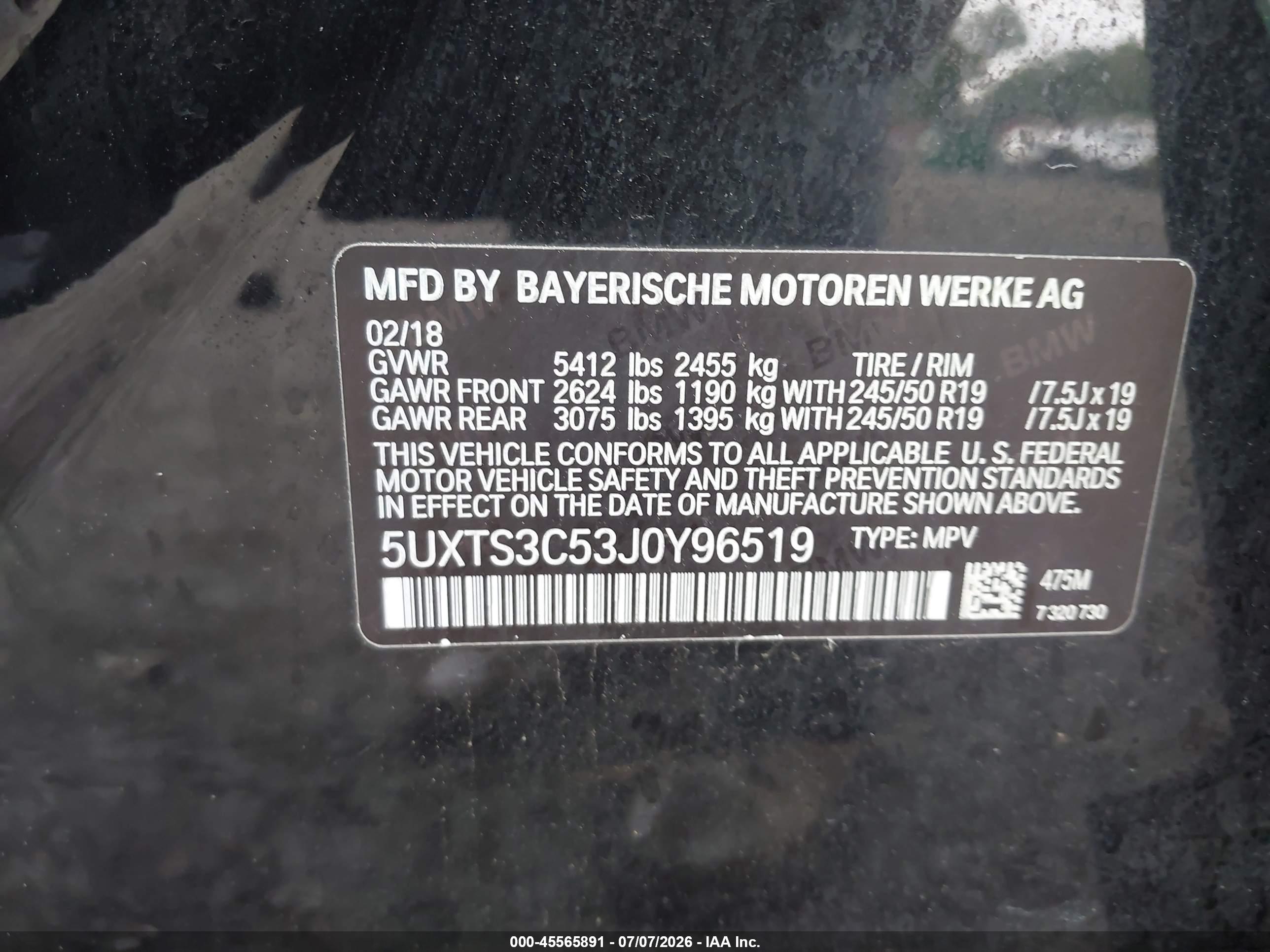 2018 BMW X3 M40I