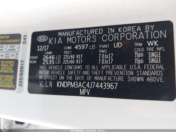 2018 KIA SPORTAGE LX