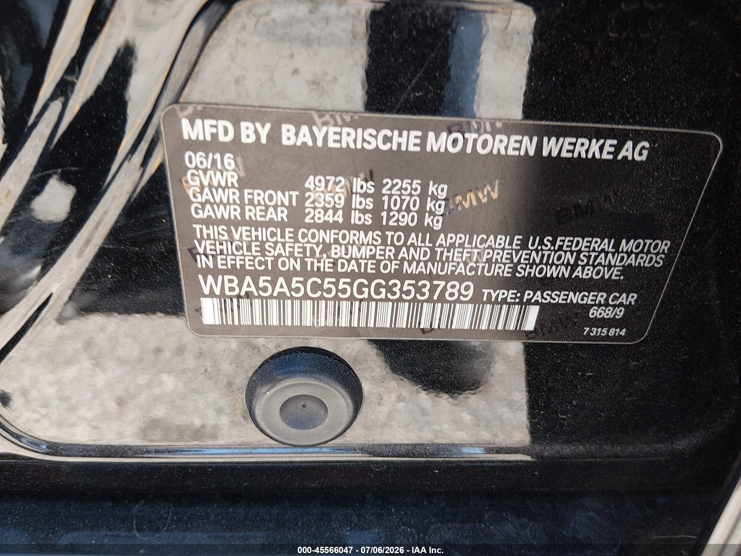 2016 BMW 528I