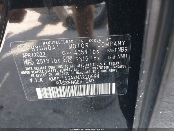 2022 HYUNDAI SONATA SEL