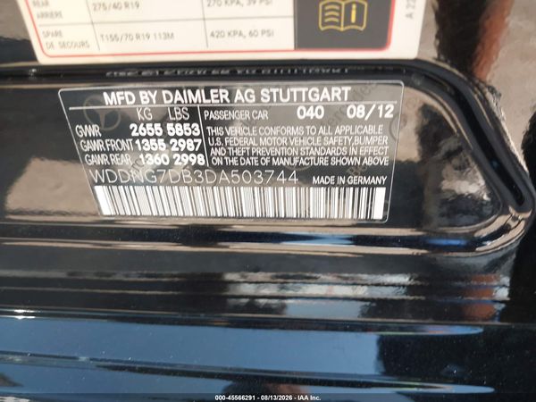 2013 MERCEDES-BENZ S 550 S550