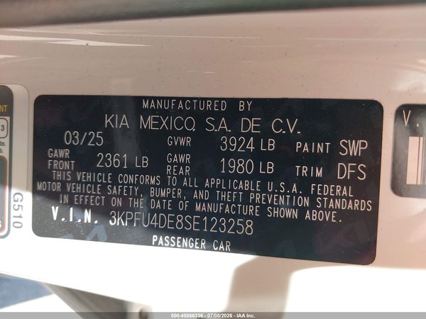 2025 KIA K4 EX