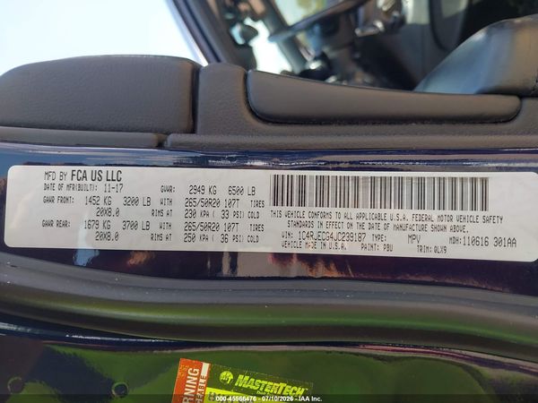 2018 JEEP GRAND CHEROKEE HIGH ALTITUDE 4X2