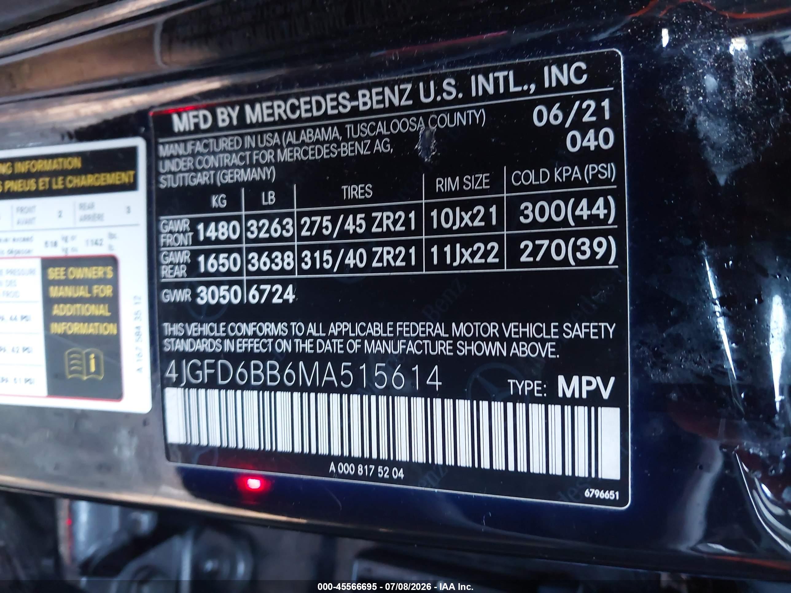 2021 MERCEDES-BENZ AMG GLE 53 COUPE 4MATIC