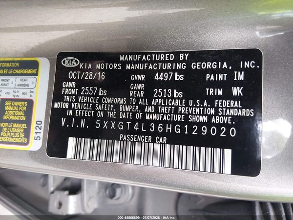 2017 KIA OPTIMA LX