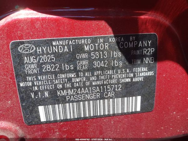 2025 HYUNDAI IONIQ 6 SE