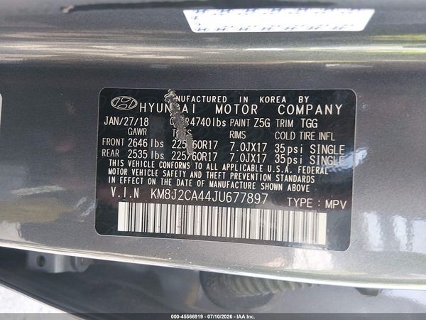 2018 HYUNDAI TUCSON SE
