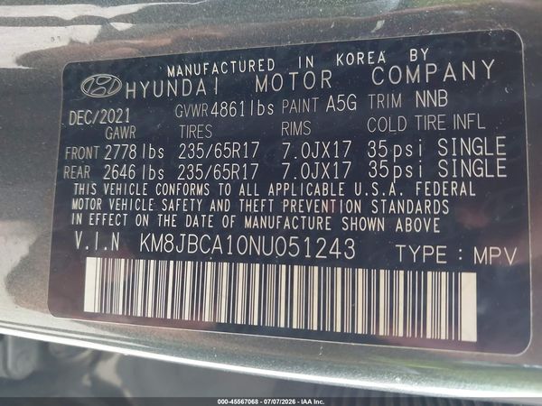 2022 HYUNDAI TUCSON HYBRID BLUE
