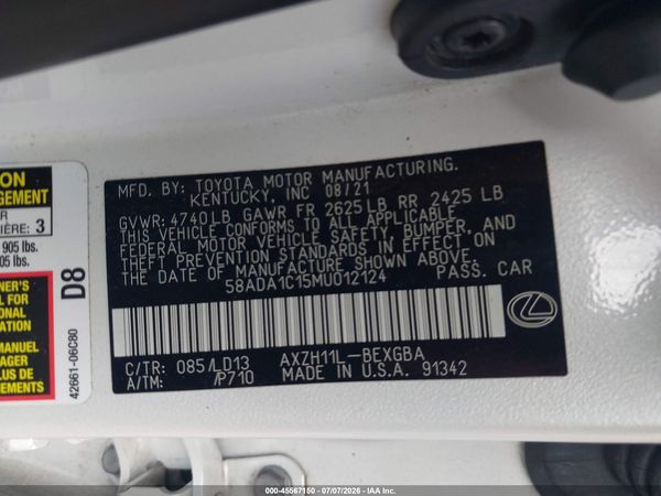 2021 LEXUS ES 300H 300h Premium