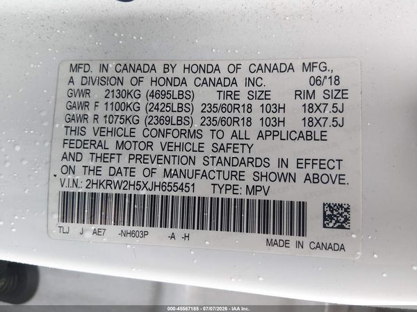 2018 HONDA CR-V EX