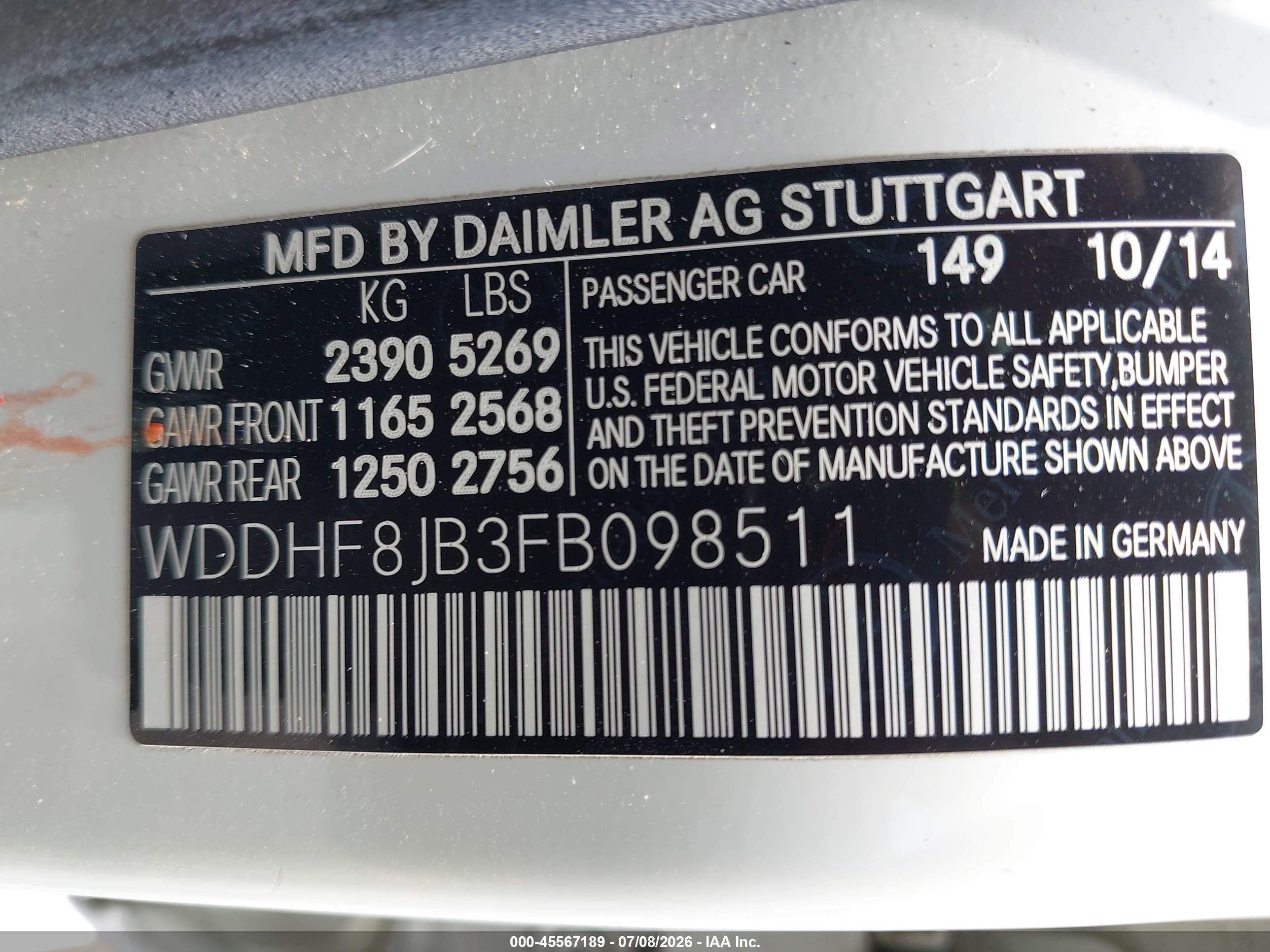 2015 MERCEDES-BENZ E 350 4MATIC