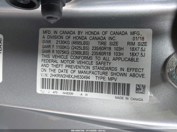 2018 HONDA CR-V EX-L/EX-L NAVI