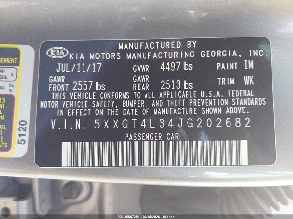 2018 KIA OPTIMA LX