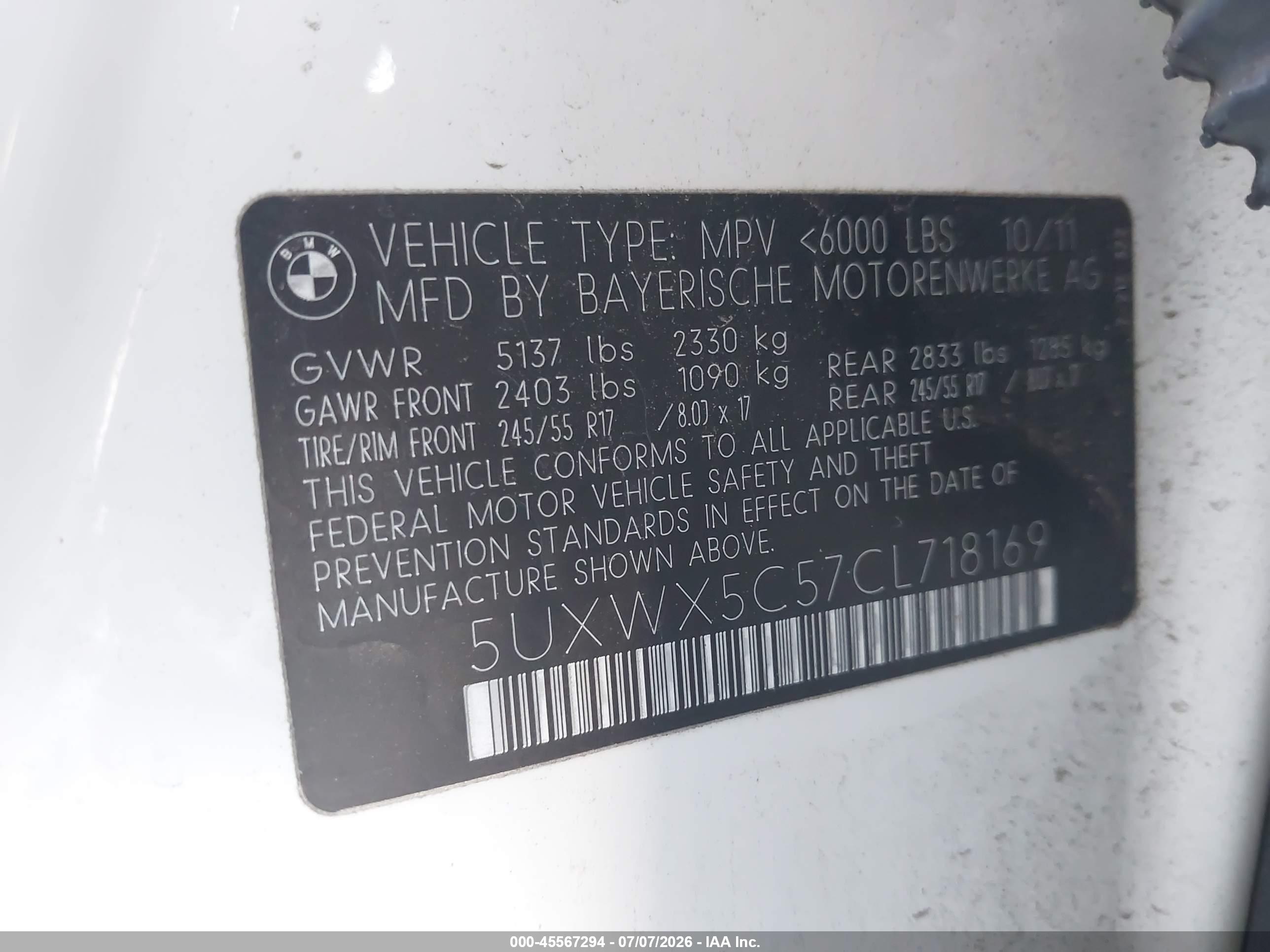 2012 BMW X3 xDrive28i