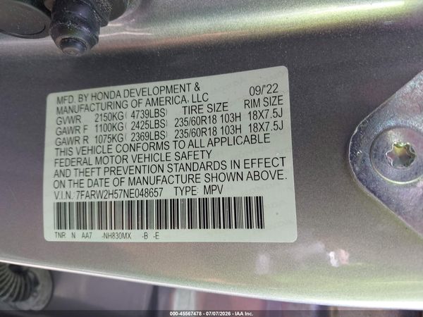 2022 HONDA CR-V AWD EX