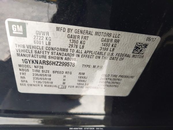 2017 CADILLAC XT5 STANDARD