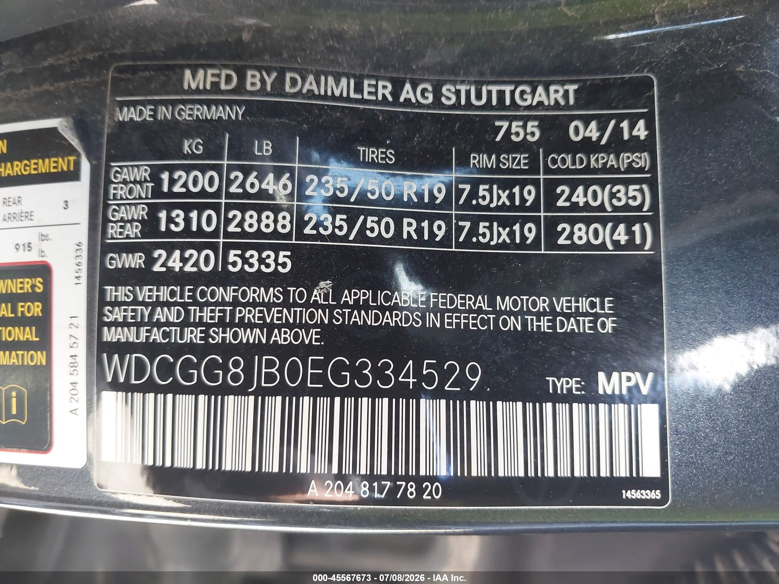 2014 MERCEDES-BENZ GLK 350 GLK350 4-MATIC