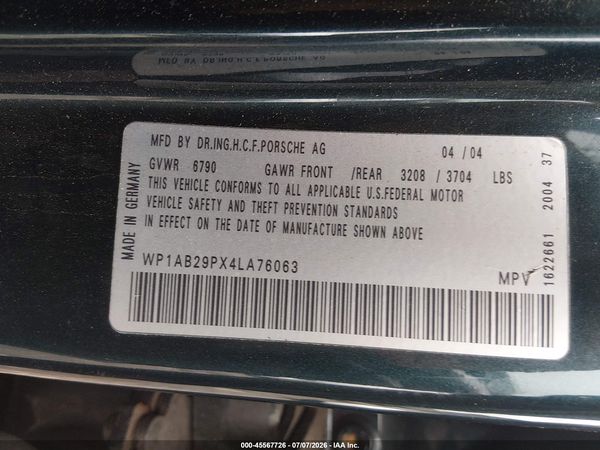 2004 PORSCHE CAYENNE S
