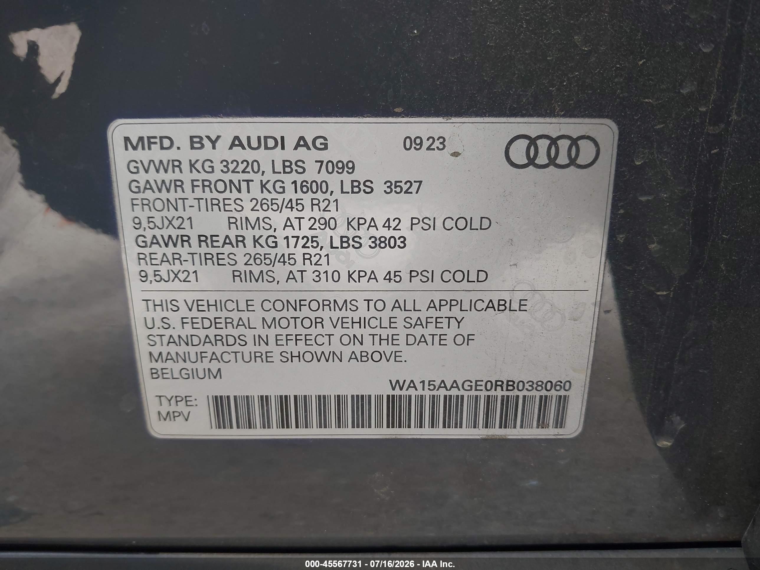 2024 AUDI Q8 E-TRON PREMIUM PLUS QUATTRO