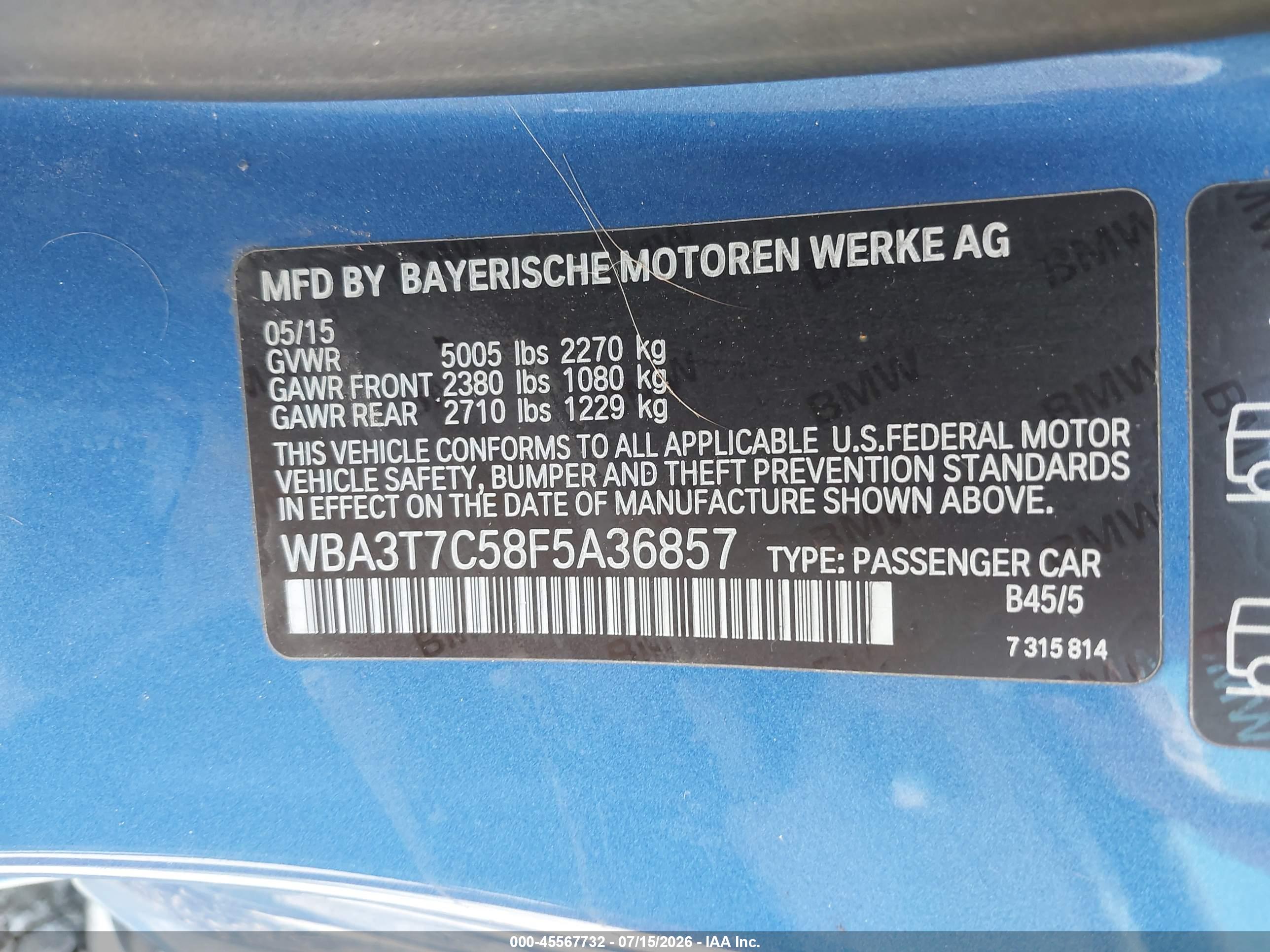 2015 BMW 435I XDRIVE