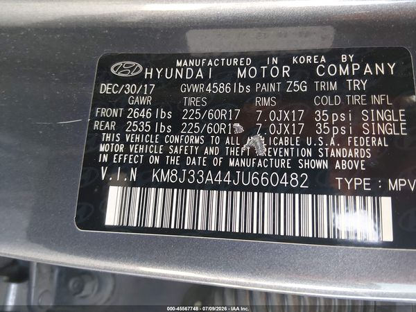 2018 HYUNDAI TUCSON SEL