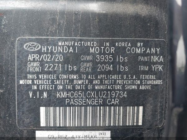 2020 HYUNDAI IONIQ HYBRID BLUE