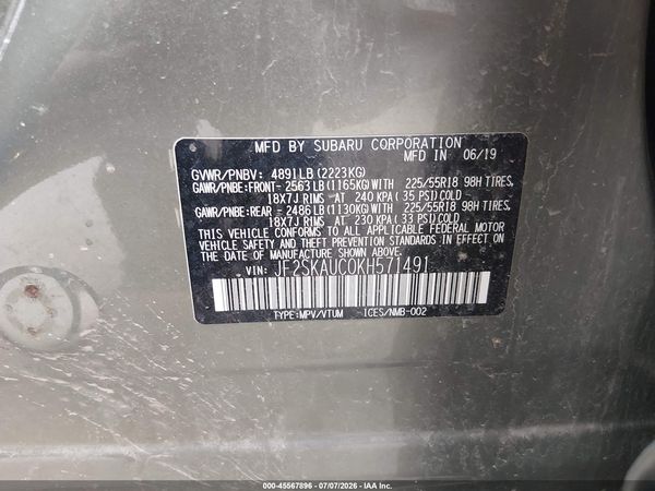 2019 SUBARU FORESTER LIMITED