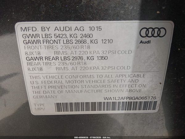 2016 AUDI Q5 2.0T PREMIUM